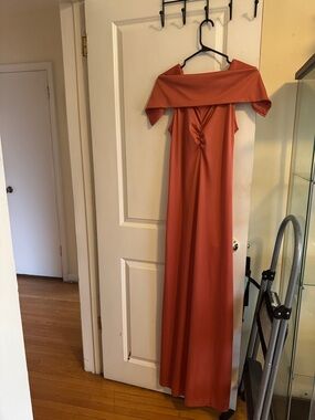 Off-Shoulder Rust Jumpsuit